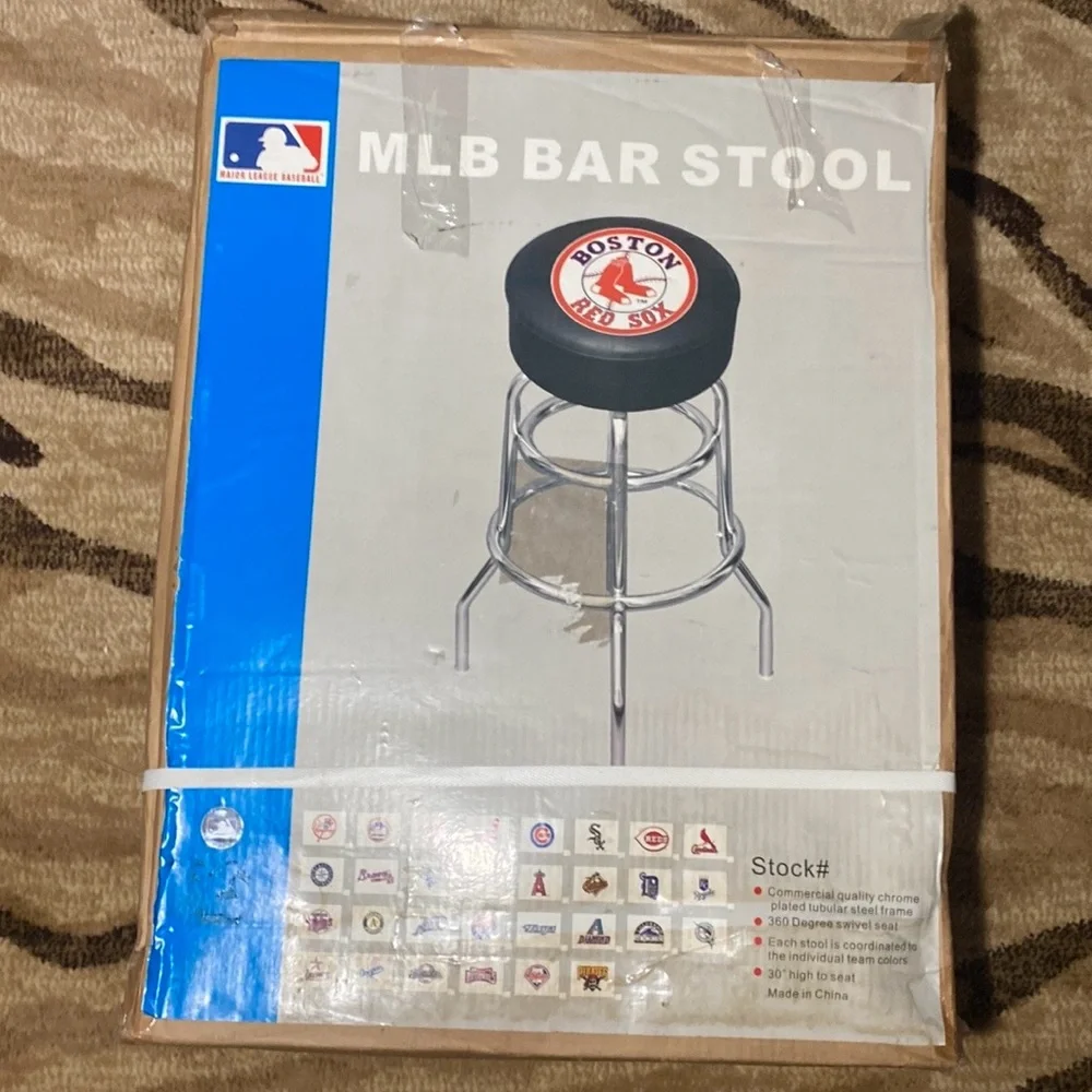 Imperial Boston Red Sox Bar Stool 30” High 360 Degree Swivel Seat New (NOTE)